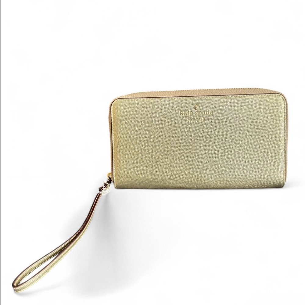 Kate Spade Metallic Gold Wristlet Wallet